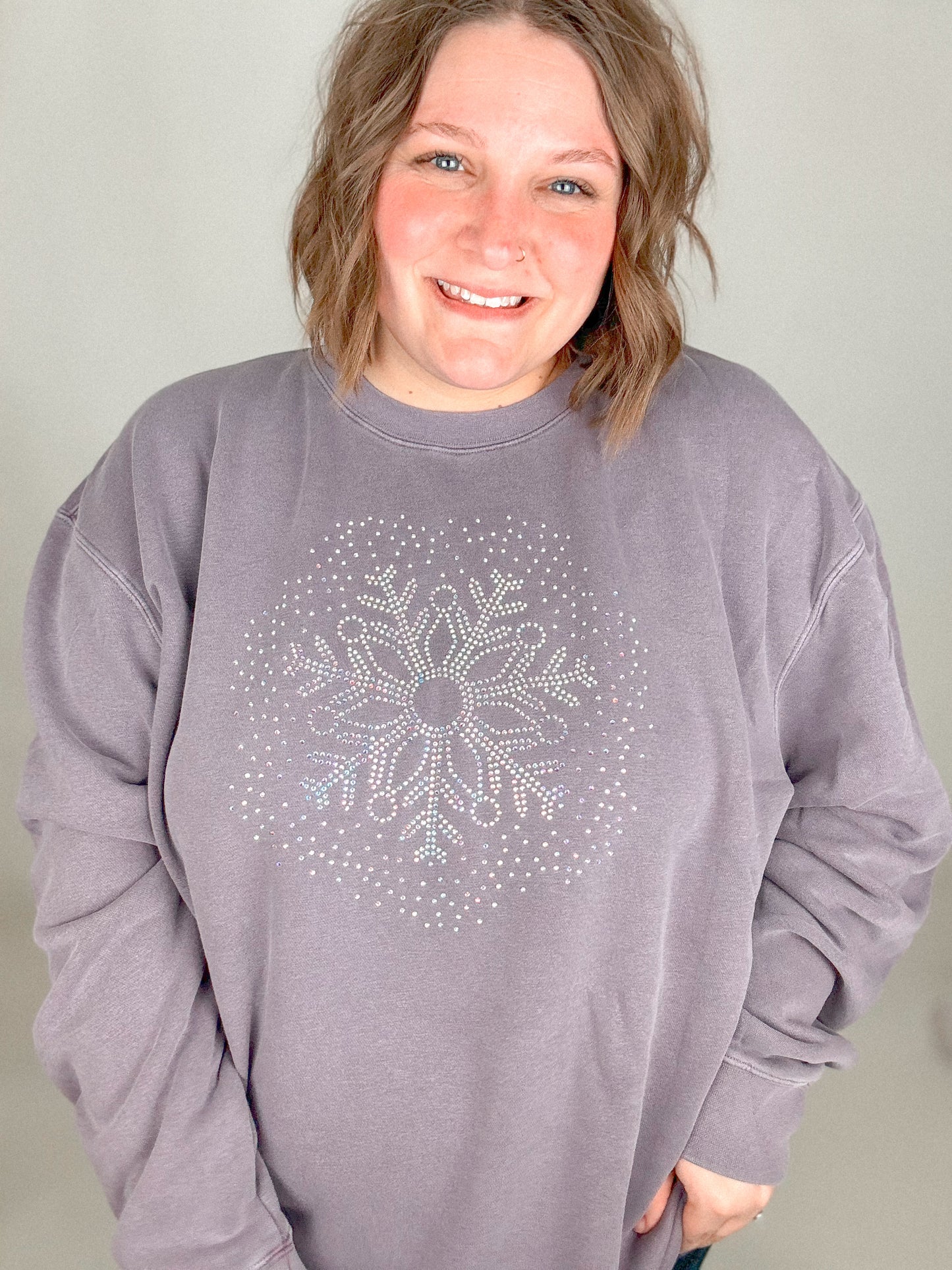 Rhinestone Snowflake Sweatshirt