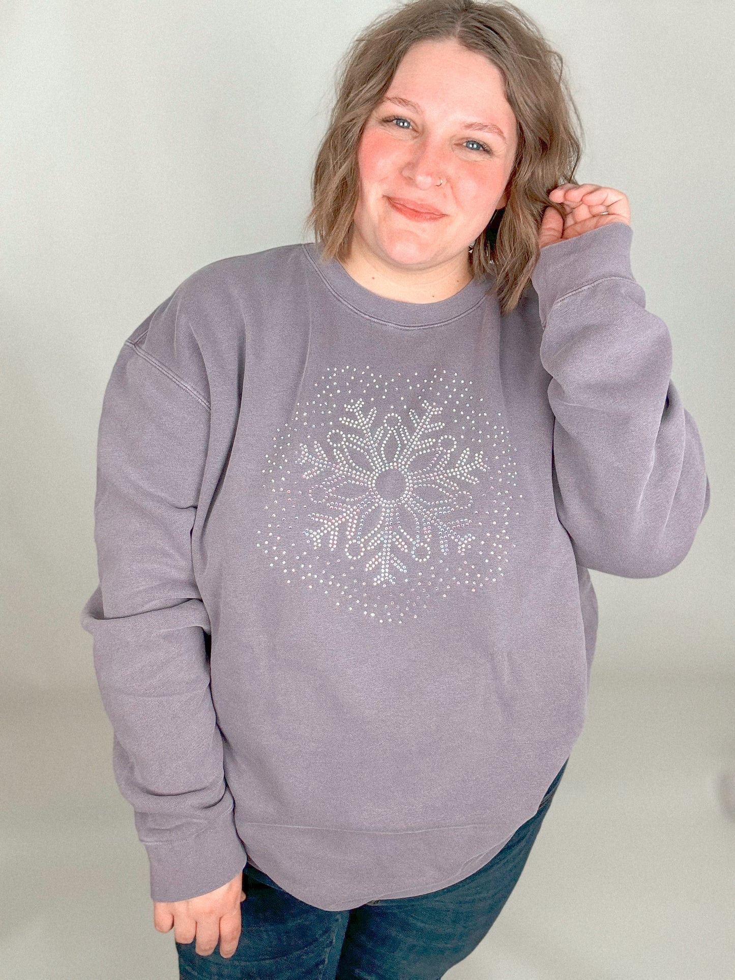 Rhinestone Snowflake Sweatshirt