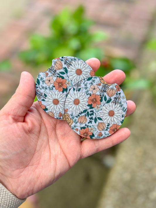 Muted Floral Car Coasters
