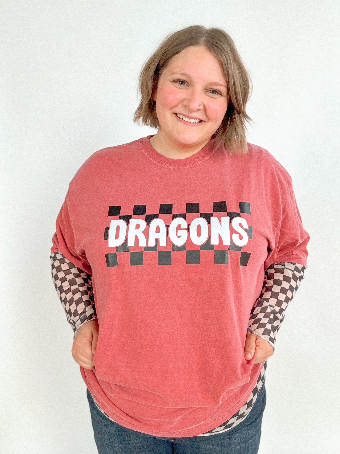 Checkered Dragons Graphic Tee